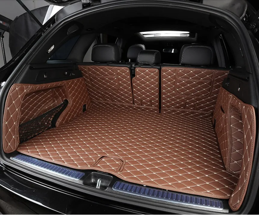 

Auto Cargo Liner Trunk Mats For Mercedes-Benz GLC X253 2015-2018 Surrounded by all Carpets High Quality Embroidery Leather Mats