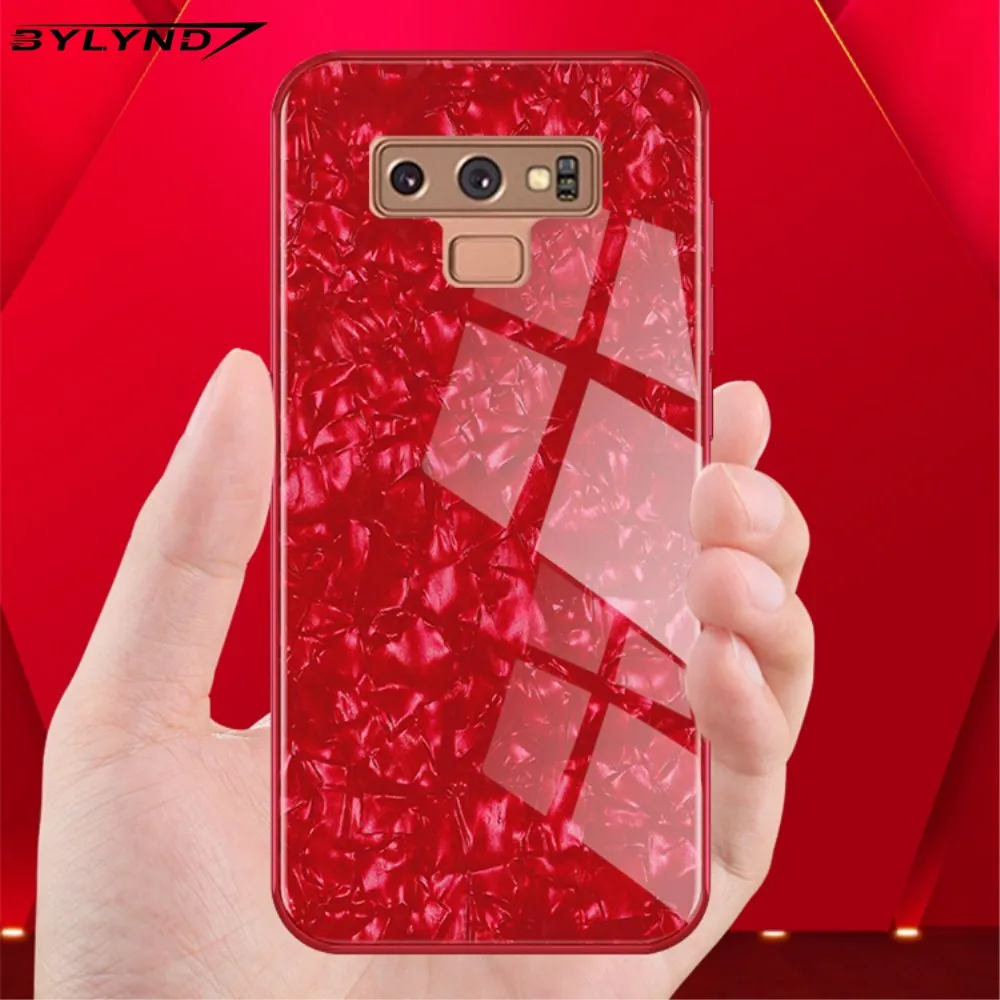 Роскошные закаленное Стекло чехол для samsung S8 S9 плюс note8 note9 взрывозащищенный