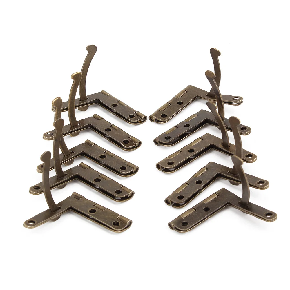 

10x Antique Bronze Spring Hinges With Screws 33x30mm For Jewelry Box