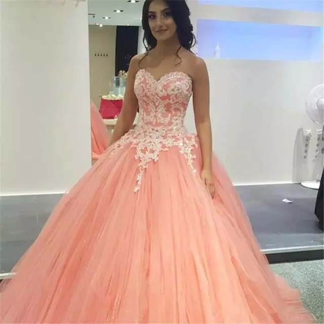 Bonjean Розовое Бальное платье Бальные платья 2019 Милая Vestido de 15 Anos кружевной тюлевый материал с накладным орнаментом Выпускные платья Сладкие