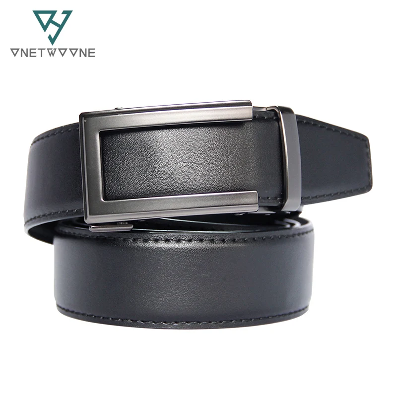 New Designer Popular Luxury Cowhide Leather Belt Man Black Automatic Buckle Belly Waist Business Casual Belts For Men 3.5 Width |