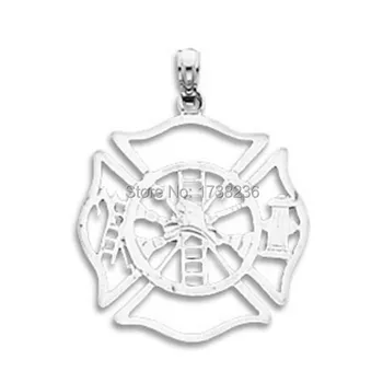 

Silver Tone Alloy Firefighter Shield Firefighter Charm
