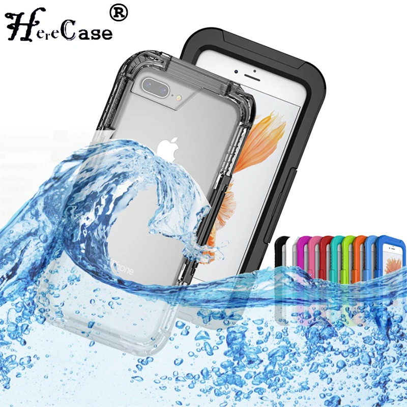 

Waterproof Phone Cases for iPhone 8 7 6s Plus Phone Screen Soft TPU Swimming Diving Underwater Case for iPhoneX 5 5s Cover Shell