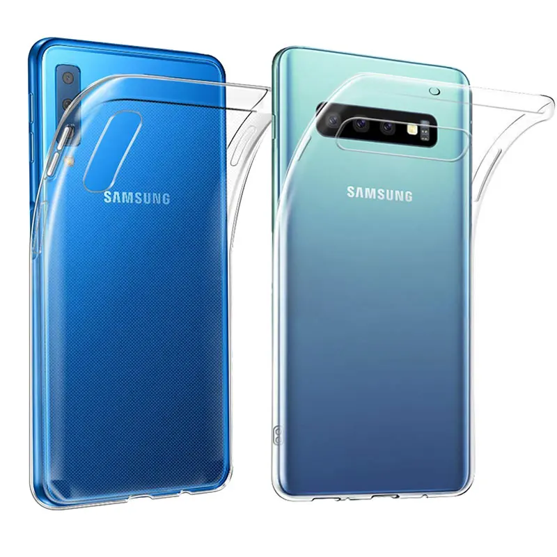 Чехол для Samsung Galaxy A7 2018 ультратонкий прозрачный силиконовый чехол из ТПУ A50 A20 A40 A30