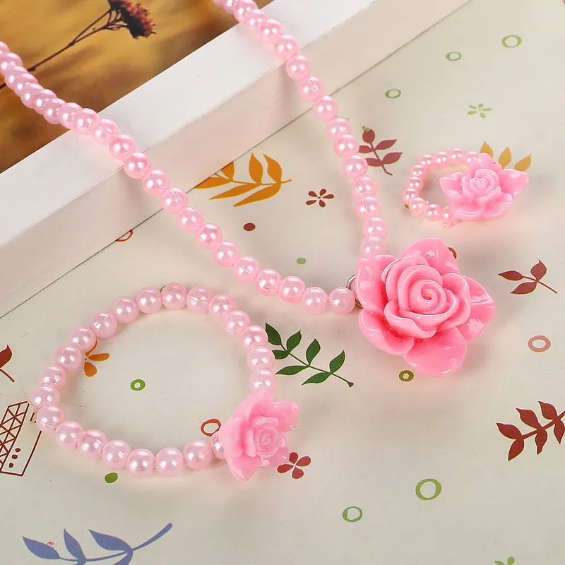 Beaded Children imitation Pearl Jewelry Best Baby Pink Girl Kids ...