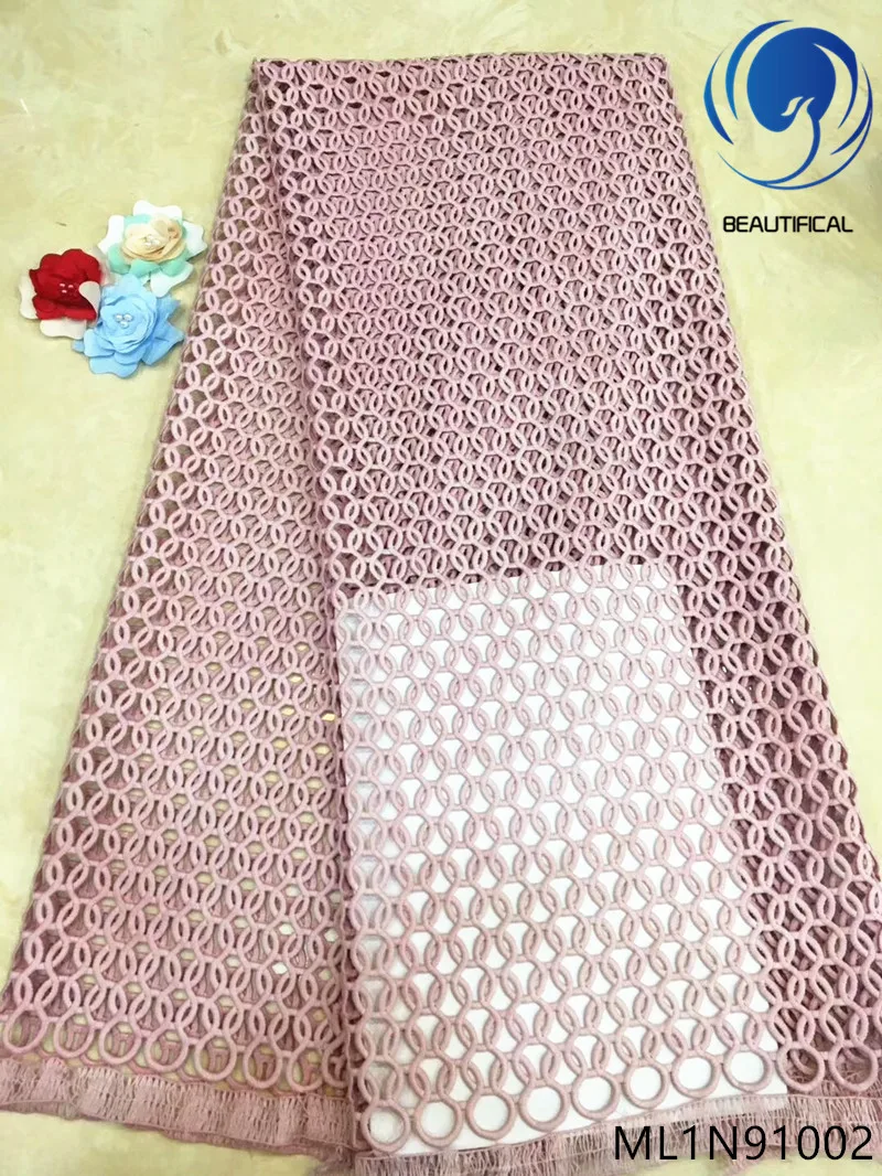 

Beautifical african lace fabrics 5yards nigerian net lace fabric for clothes 2019 New design french lace fabric 5yaards ML1N910