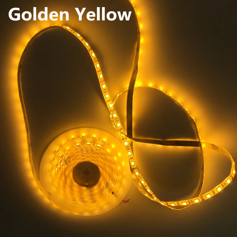 10 meter 12V LED Strip 5050 Golden yellow 60LEDs/M 5050 300led
