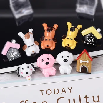 

10Pcs Cartoon Dog Flat Back Resin Cabochons Accessories Cute Animals Flatback Cabochon for Phone Case Hair Decoration DIY Craft