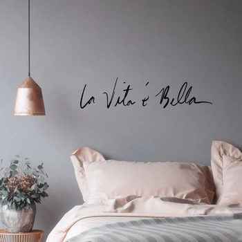 

NEW Italian Byword Wall Stickers Vintage LIFE IS SO BEAUTIFUL Stickers For Livingroom Studio Cosmetic Mirror Home Wall Decor