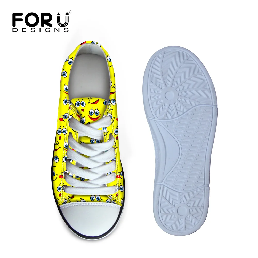 

FORUDESIGNS Children Girls Canvas Shoes Sneaker Sport Kids Shoes Girl Sneakers Cute Smile Face Printing Comfortable Flat Shoes