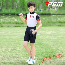 Pgm/комплекты с шортами для мальчиков-подростков летняя дышащая футболка с короткими рукавами+ эластичные шорты спортивная одежда с защитой от пота, D0783