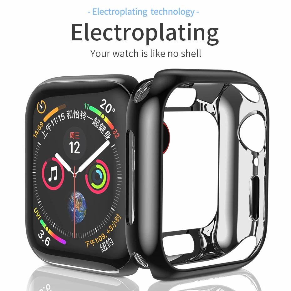 HOCO Ультратонкий разноцветный чехол для Apple Watch 5 44 мм 40 Силиконовый мягкий Iwatch