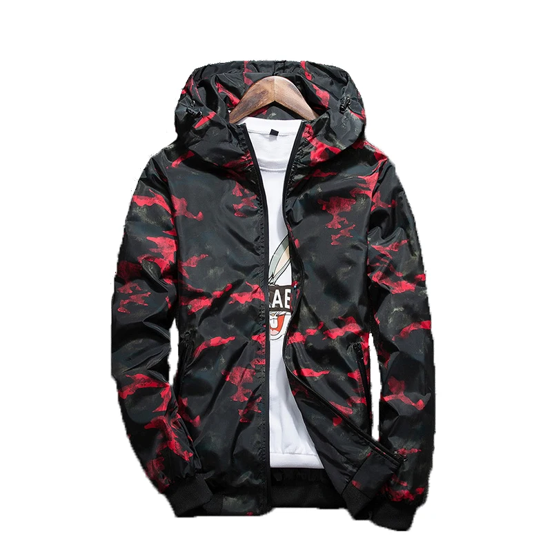 

New Fashion Brand Spring Autumn Mens Casual Camouflage Hoodie Jacket Men Waterproof Clothes Windbreaker Coat Male Outwear 4XL