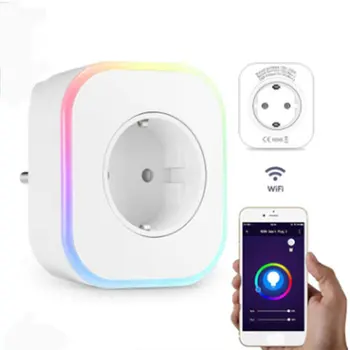 

Smart Plug Wifi Socket 10A RGB Indicator Timer Voice Wireless Remote Control Switch Energy Saver Work With Alexa Google Home