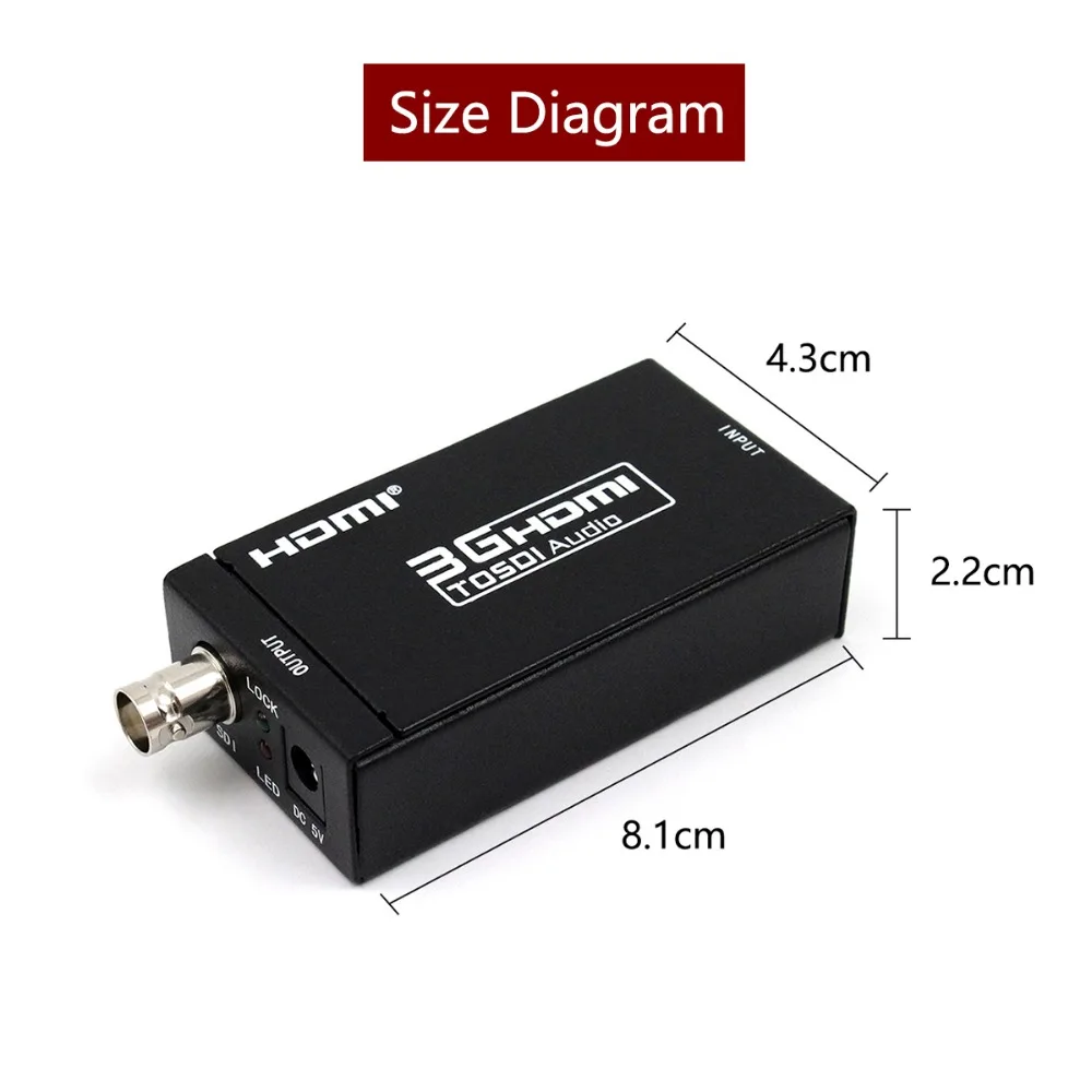 Мини 3g HDMI в SDI конвертер Поддержка 1080P 3g HD SD SDI для SDI мониторов с адаптером питания EU US UK AU Plug