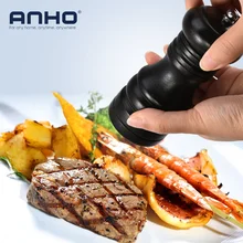 ANHO 5 ''мельница для соли и перца, ручная мельница для перца и специй, набор, регулируемая керамическая сердцевина для приготовления мяса, барбекю, кухонные инструменты