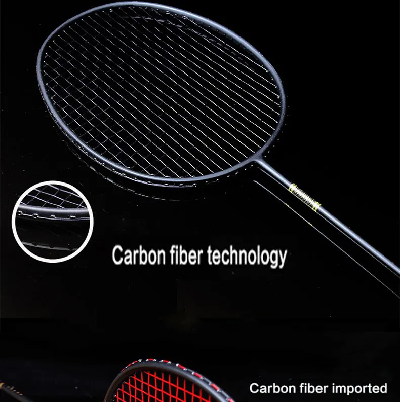 1 Piece Professional 4U 5U Full Carbon Badminton Rackets Offensive Ultralight Training Racket Strings Super Force Raquete Padel