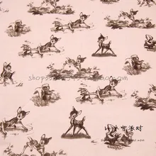 140 см ширина светильник розовый фон ретро мультяшный Бэмби хлопчатобумажная ткань для маленьких мальчиков одежда постельные принадлежности набор швейная Patchwork-AFCK290