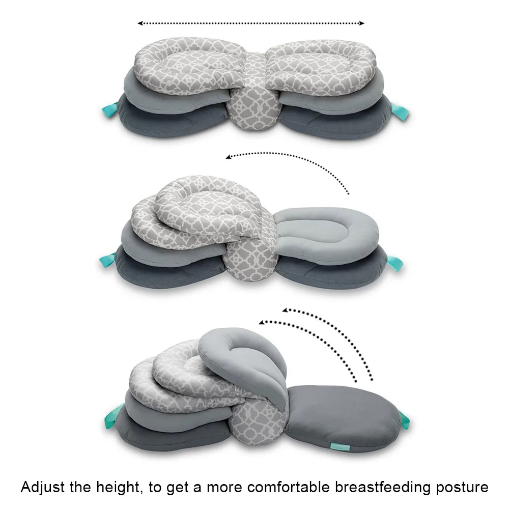 Подушка для грудного вскармливания для новорожденных, подушка для кормления младенцев, регулируемая высота, подушка для грудного вскармливания