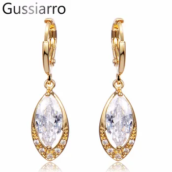 

Created Multicolor Crystal Dangle Earrings For Women Wedding Party Bridal Accessories New Gold-Color Jewelry Holiday Earring