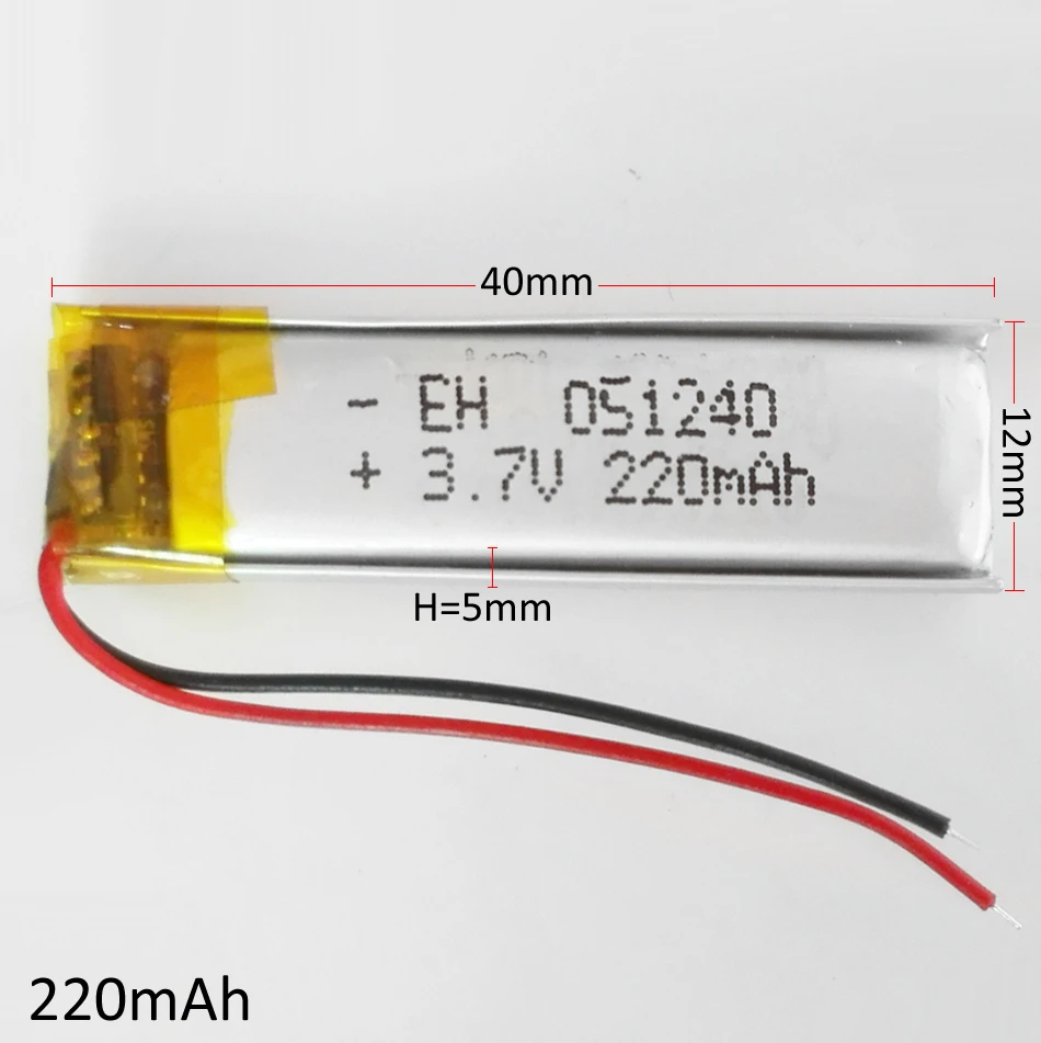 10 шт. 3,7 в 220 мАч 501240 литий-полимерный Li-Po Перезаряжаемые Батарея для Mp3 MP4 MP5 gps Оборудование для psp наушники гарнитуры Bluetooth