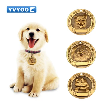 

YVYOO Free engraving Personalized Dog ID Tag Customized Dogs Tags Nameplate Anti-lost Pet Pendant For Dog Collar Necklace B128