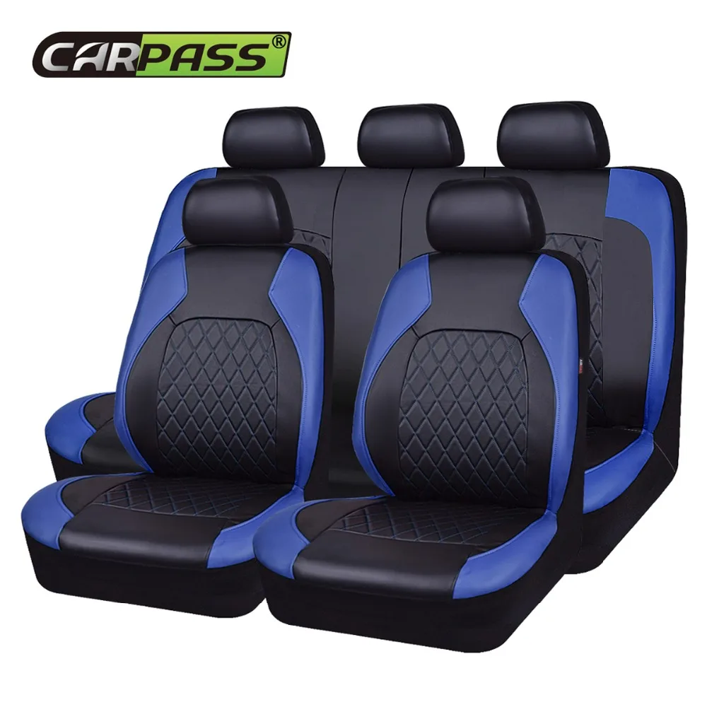 

Car-pass PU Leather Universal Car Seat Cover With Airbag Compatible WaterProof Automobile Interior Accessories Fit cars