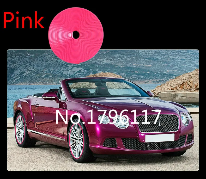 

New 8 M Car Wheel Hub Tire Sticker Car Decorative Styling Strip Wheel/Rim Protection Care Covers Car Accessories Pink