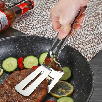 

Multipurpose Stainless Steel Barbecue BBQ Clip Fried Steak Fish Clamp Bread Shovel Clips Kitchen Cooktop tool