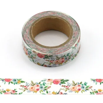 Lovely Flowers Japanese Masking Washi Tape Decorative Adhesive Tape Decora Diy Scrapbooking Sticker Label Stationery handsome boy washi tape 4 5cmx5m masking tape decorative scrapbooking japanese stationery washitape school supply material
