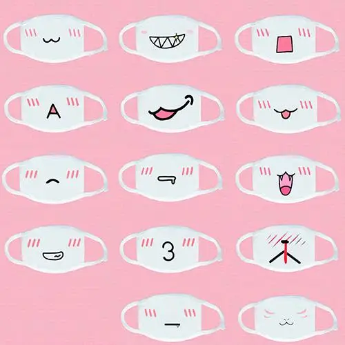 

Joylife 1Pc Kawaii Anti Dust Mask Kpop Cotton Mouth Mask Cute Anime Cartoon Mouth Muffle Face Mask Emotiction Masque Kpop Masks