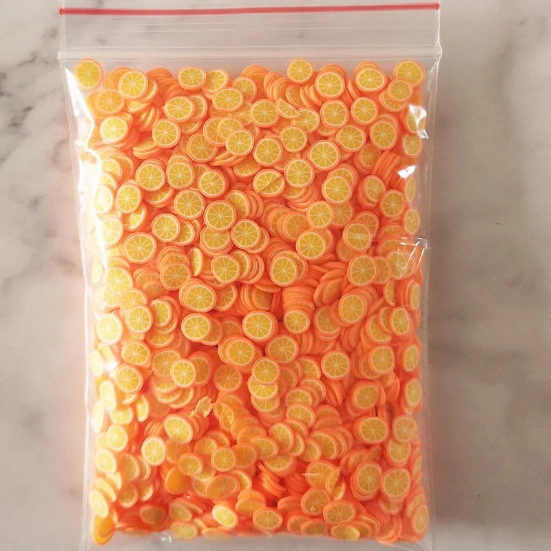 1000pcs 10g Fruit Slice 5mm/10mm Decoration Crafts Flatback Cabochon Scrapbooking Embellishments Kawaii DIY Accessories - Цвет: 5mm Orange 10g