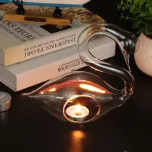 Креативный контейнер ваза для цветов стеклянная бутылка 3D прозрачная в форме лебедя Свадебный декор гидропонная домашняя