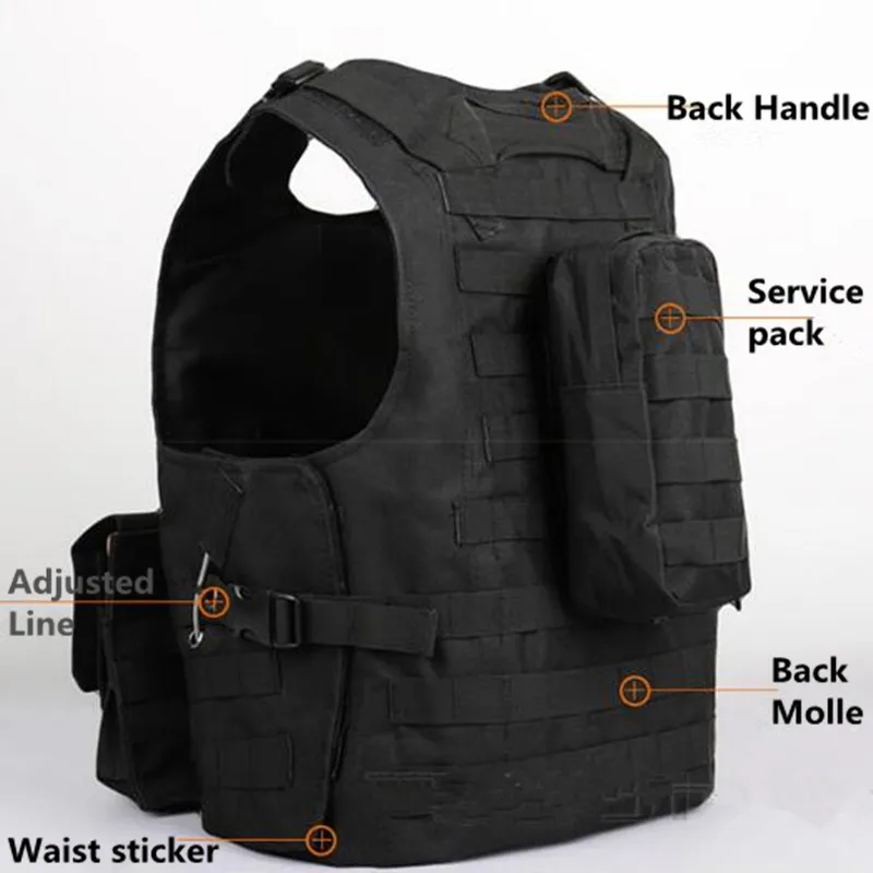 Мужская камуфляжная охотничья Военная Тактическая жилетка Wargame Body Molle Armor военный