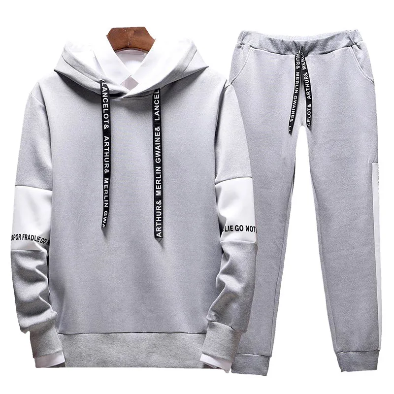 

Brand Clothing Men's Casual Sweatshirts Pullover Cotton Men tracksuit Hoodies Two Piece +Pants Sportshirts Autumn Winter Set me
