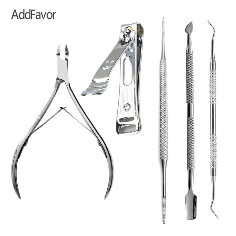 

AddFavor Nail Scissors Cuticle Remover Pusher Nail Clipper Pedicure Ingrown Nail Corrector Lifter Toenail File Manicure Set