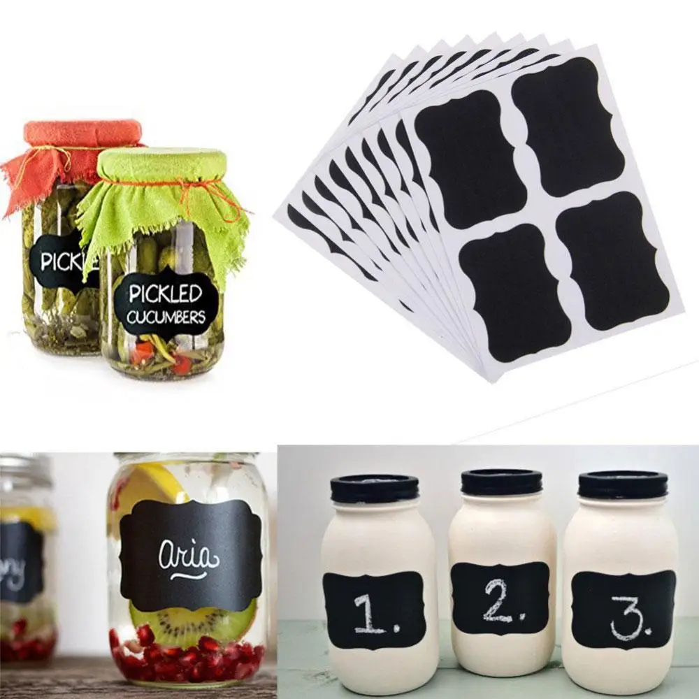 

36x Chalkboard Blackboard Chalk Board Stickers Craft Kitchen Jar Labels