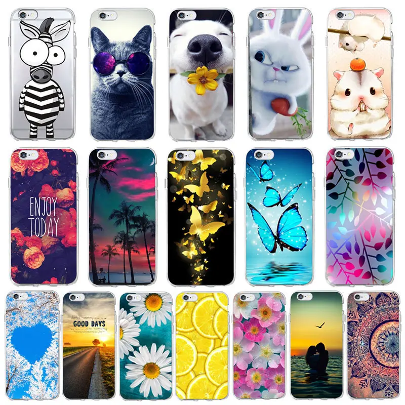 

Spring scenery Animal Floral Cat rabbit Butterfly Phone Case For huawei P9 P10 Lite P8 P8 Lite honor mate 10 lite Soft TPU cover