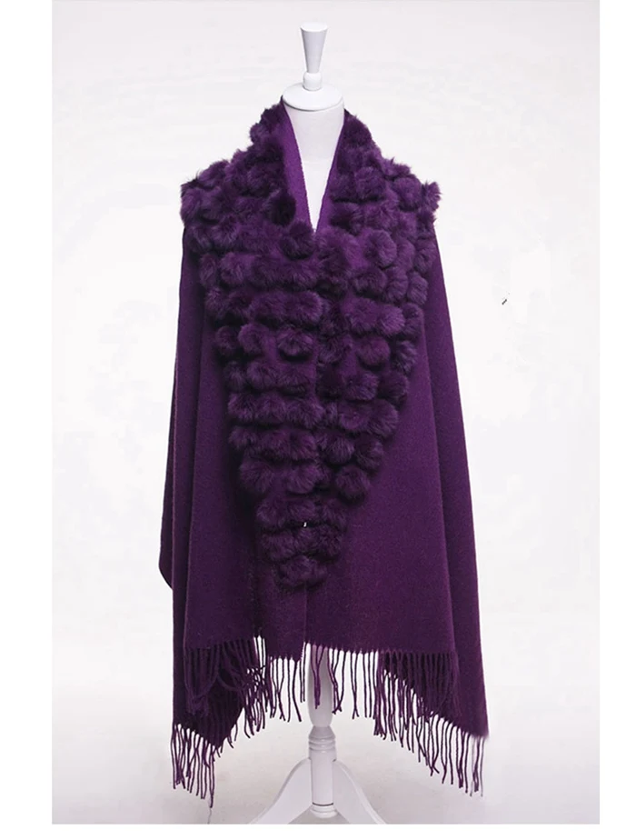 winter scarf women real fur shawls (25)