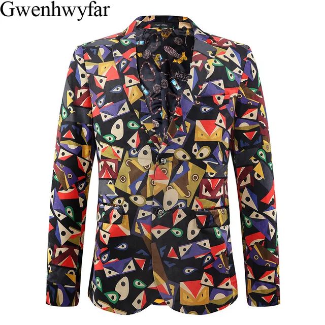 2018 Luxury Mens Colored Blazers Stylish Mens Blazer Jacket Printed ...