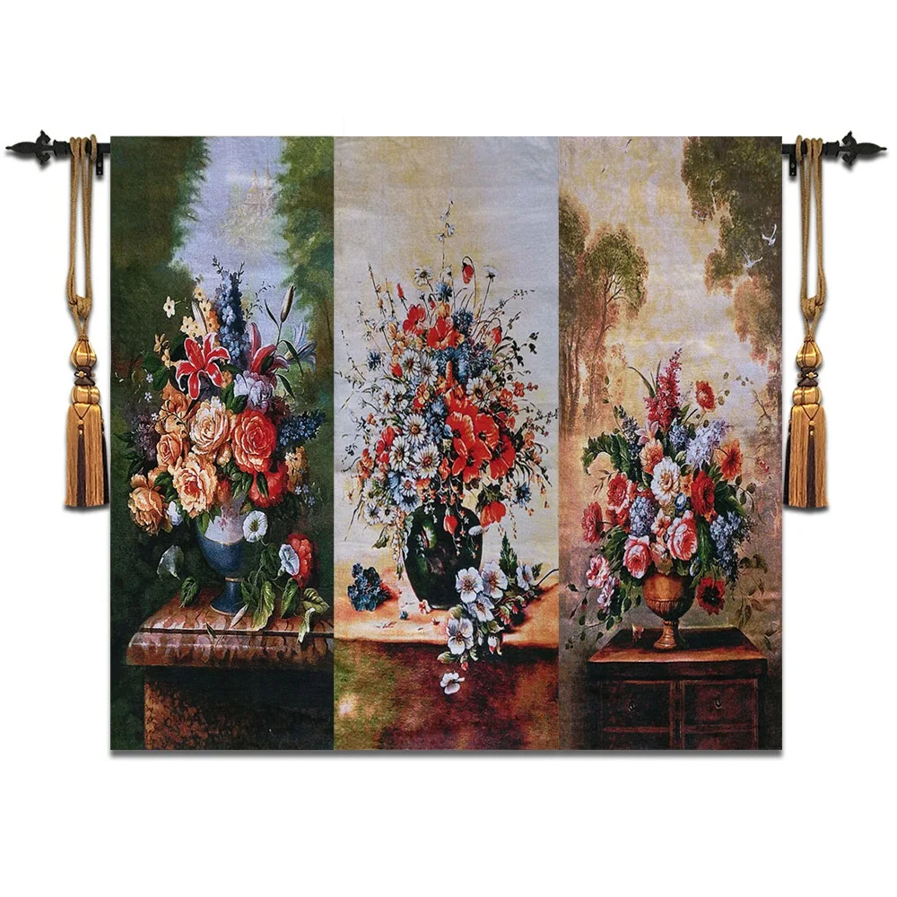60x160 см, украшение в виде цветка, гобелен, гобелен, цветочный натюрморт, винтажная роспись, ST-82