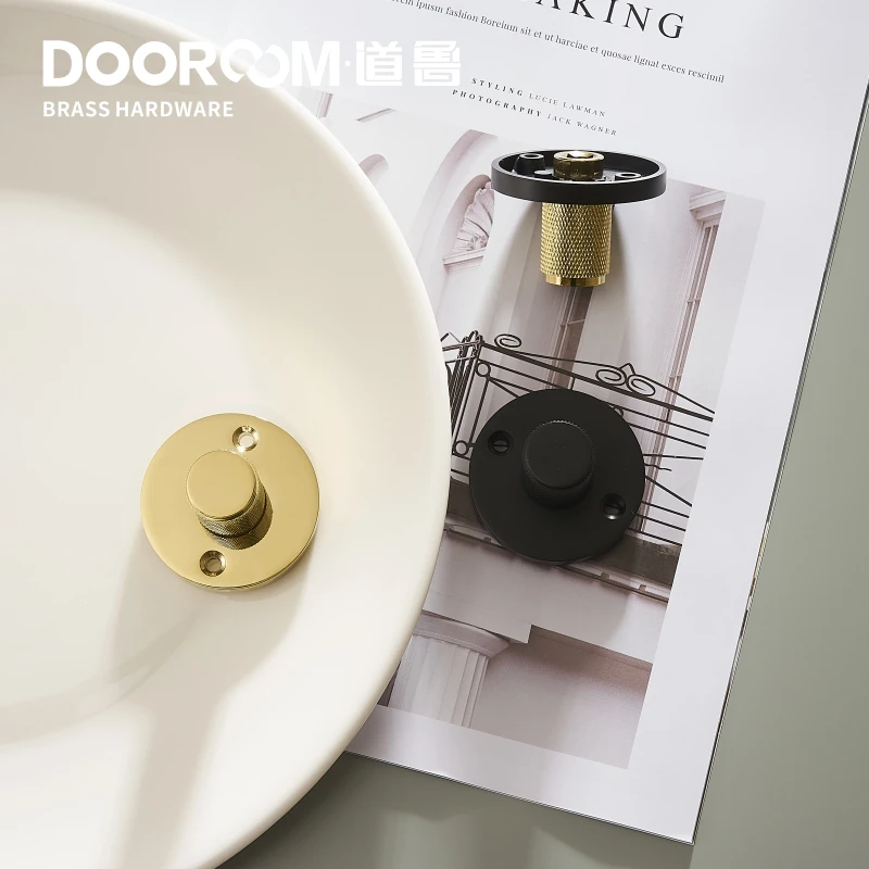 Günstige Dooroom Messing Versteckte Türschloss Set Moderne Nordic Schwarz Gold Innenraum Schlafzimmer Badezimmer Wohnzimmer Dummy Griff Knob