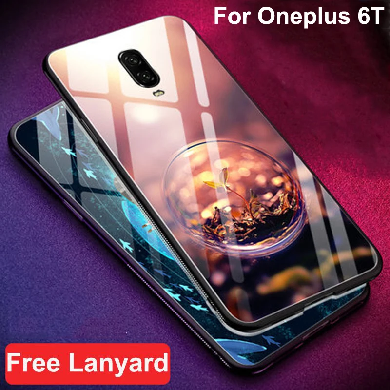 Чехол для мобильного телефона Oneplus 6 T закаленное Стекло Роскошный чехол 41 ''для