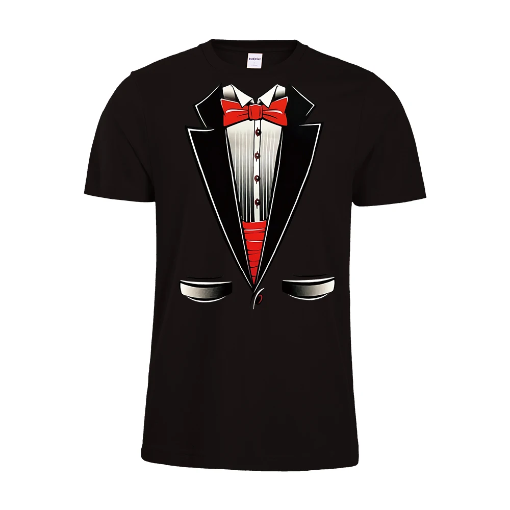 2018 Mens Funny Tuxedo T Shirt Funny Prom Wedding Groom Costume t shirt