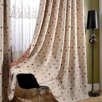 Jacquard Polka Dot Blackout Curtains For Bedroom Red Dot Curtains