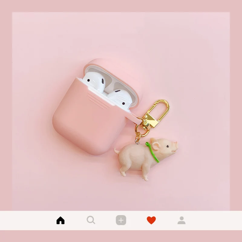 Силиконовый чехол для наушников Pet pig аксессуары Apple Airpods Bluetooth гарнитура защитный