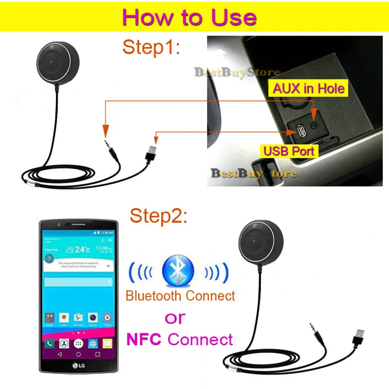 XCGaoon NFC Bluetooth 4,0 автомобильный комплект громкой связи для iPhone для samsung подходит много мобильных телефонов, может пара по NFC