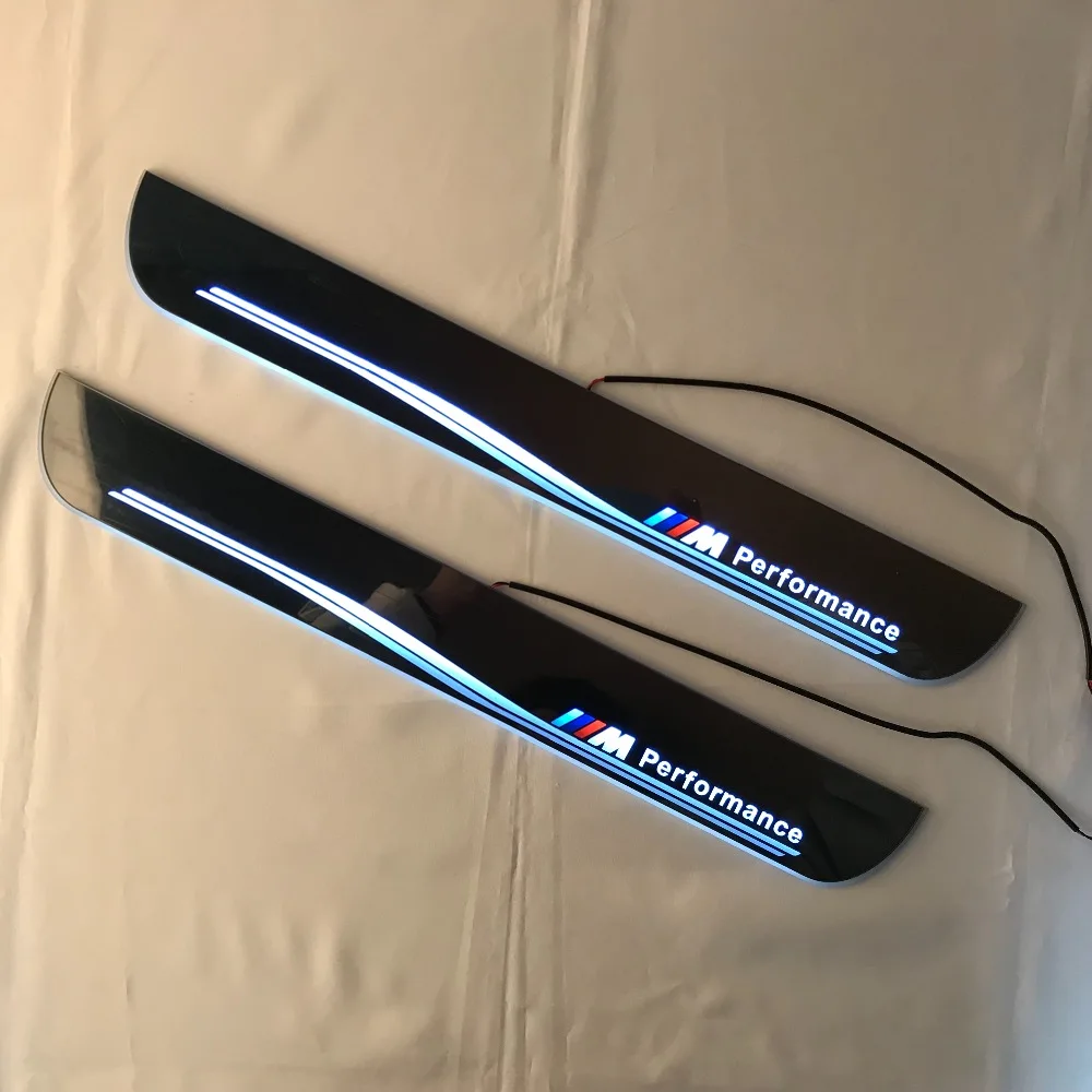 

RQXR led door scuff for BMW series door sill plate flat lining overlay fixed still light, 2pcs