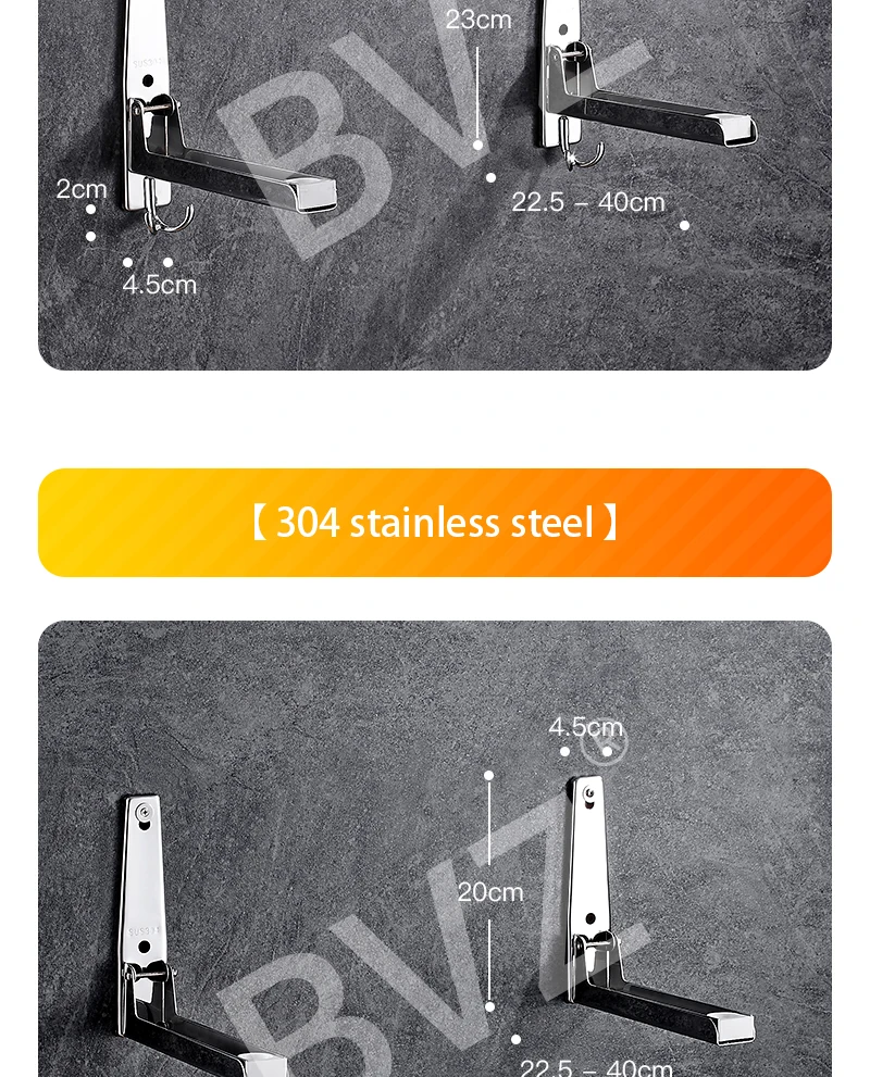BVZ высокое качество Нержавеющая сталь складной кронштейн для микроволновой печи настенный стеллаж для духовки кухонный стеллаж с крюком для хранения микроволновой печи