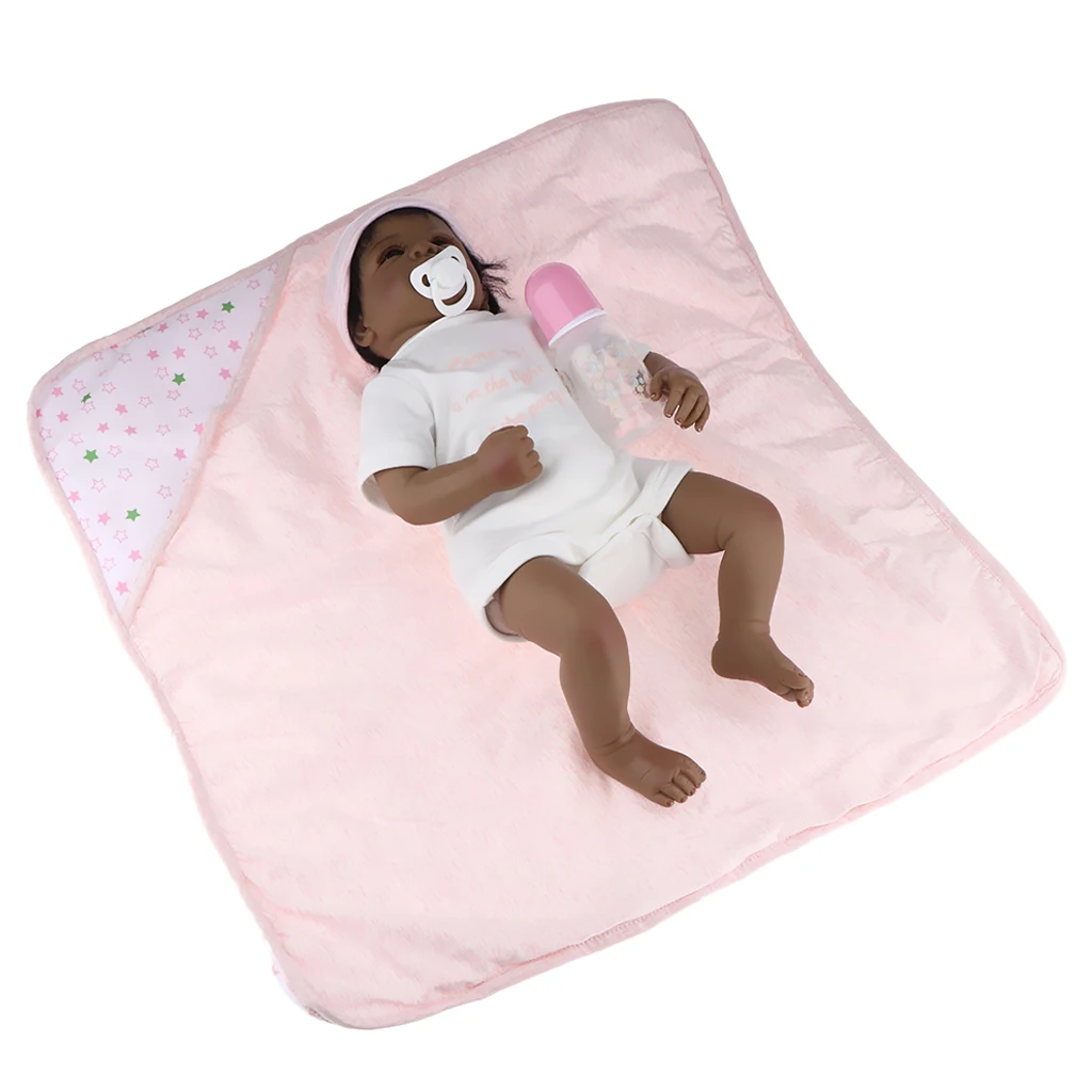 20 дюймов черный ребенок кукла реалистичный силиконовый корпус с наряд, новорожденные куклы для детей Малыш Подарки кукла для детей